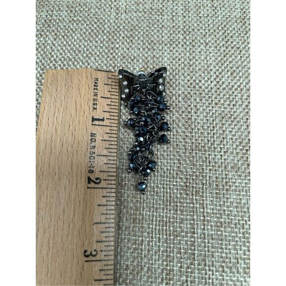 Bundle Set Ann Taylor Rhinestone Black Necklace with Bow Matching Earrings Vinta - Picture 13 of 15